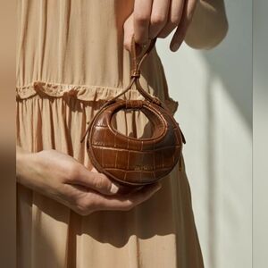 JWPEI Rantan Super Mini Brown Vegan Croc Bag